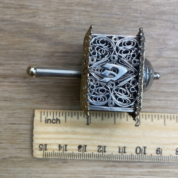 Vintage Sterling Filigree Dreidel - Picture 8 of 9